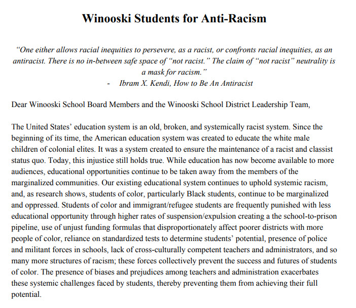 Winooski Students for Anti-Racism